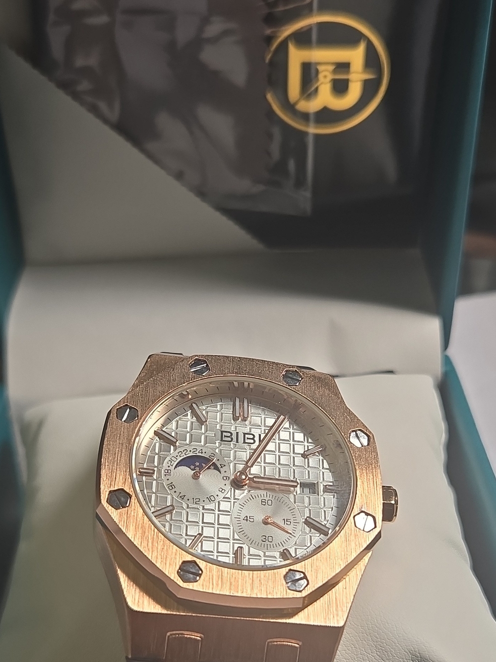 BIBI Luxury Watch Rose Gold Case W/ Black Strap (B0115) )
